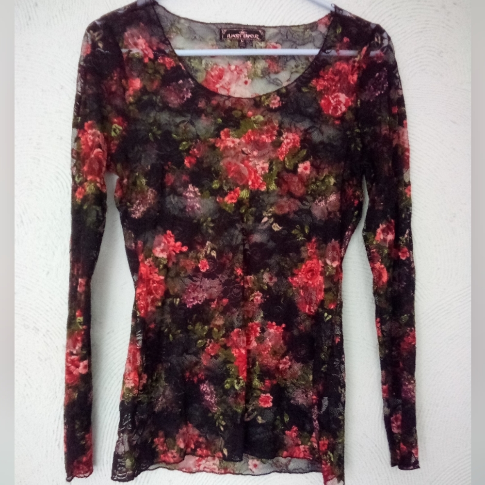 Almost Famous Floral Lace Top